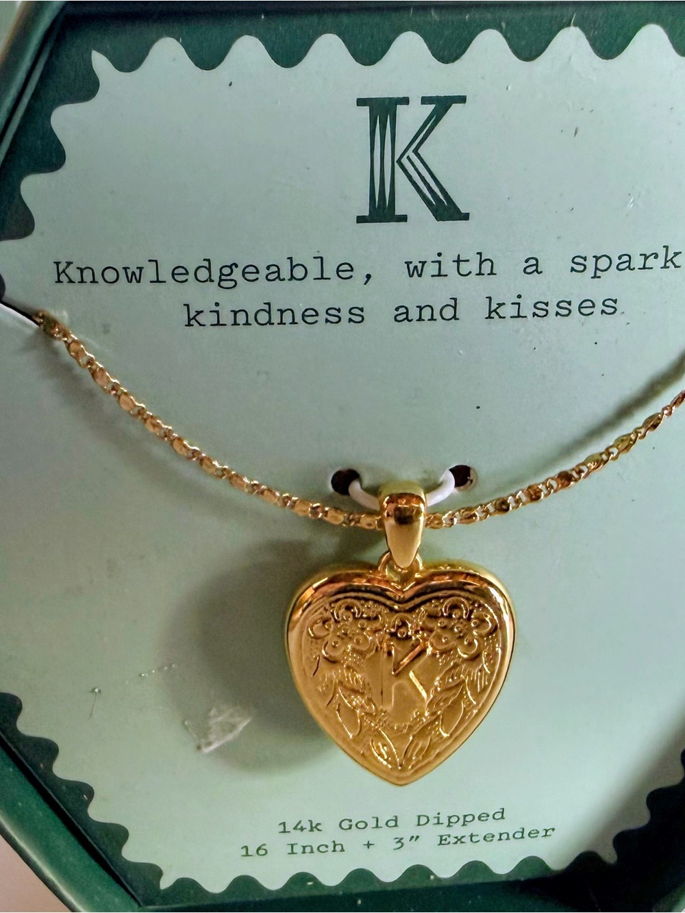 Target Gold Heart Pendant Necklace - Gold with Letter “K”